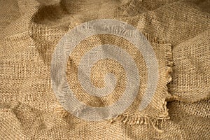 Texture of burlap hessian with frayed edges