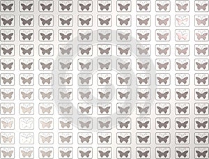 Texture with butterfly in rectangle, artistic, colored metal fantasy, fauna.