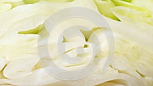 The texture of the cabbage in the cut