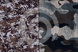 Texture camouflage fabric divide photo, Background for war.