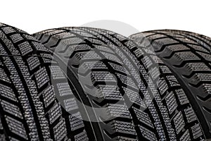 Texture of a car tire close up