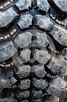 The texture of Centipede pattern mud terrain tire