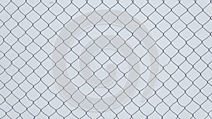 The texture of a chain-link fence on a white background.