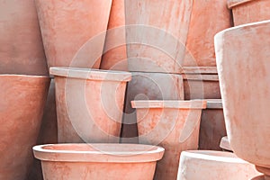 Texture of clay flowerpots