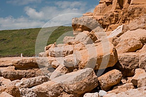 texture of  Cliffs at Hive Beach, Burton Bradstock, Bridport, Dorset, England, United Kingdom