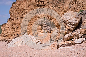 texture of  Cliffs at Hive Beach, Burton Bradstock, Bridport, Dorset, England, United Kingdom