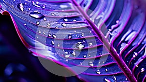 Texture close-up of Calathea leaf