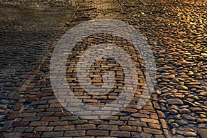 Texture of Cobblestone Street in Savannah