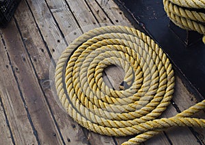 Texture of coiled marine or nautical rope