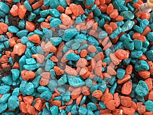 Texture of colored blue and red stones