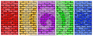 Texture of colorful block brick wall. Abstract background