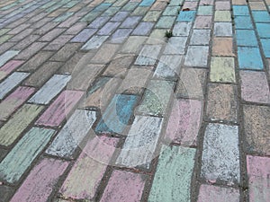 Texture of colorful tiles