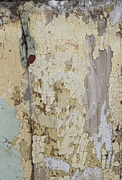 Texture / compositing: Flaking, peeling, old blue and cream paint on wood. 24