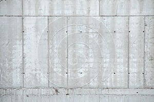 Texture of Concrete Wall Frame Building under Construction with Formwork Prints Smudges on Surface. Architectural origin