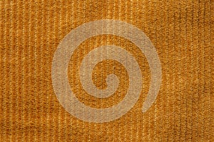 Texture of corduroy velvet fabric close-up