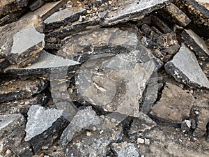 Texture of cracked broken asphalt