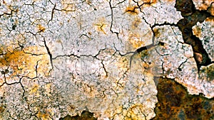 Texture of cracked and rusty metal surface.