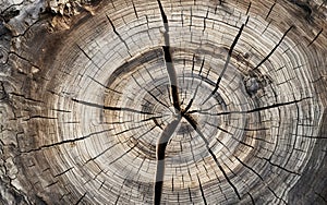 Texture of cracks and notches on a tree trunk in artistic representation.