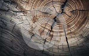 Texture of cracks and notches on a tree trunk in artistic representation.