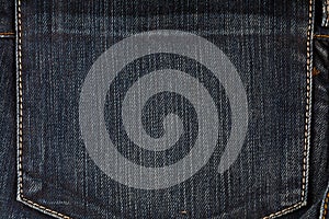 Texture of dark blue jeans, detail cloth of denim for pattern and background, Close up