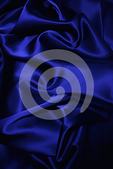 Texture of a dark blue silk