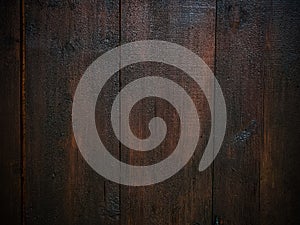 Texture: dark brown old wooden door - background