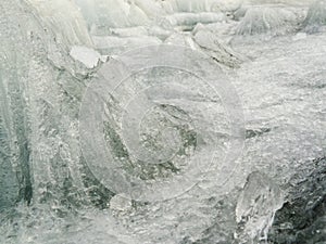 Texture of disintegrating candelized melting ice