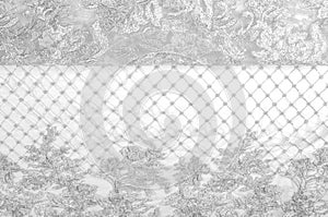 Texture. Drawing. background. Silver lace fabric. You fell in lo
