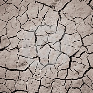 Texture of dry cracked earth. The desert background. The global shortage of water. Deep cracks in brown land as symbol of hot