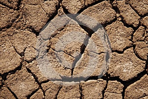 Texture of dry Earth as background. Top view of cracked soil. Global warming and climate changes concept