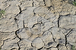 Texture of dry land in southern Europe. Global warming and greenhouse effect.