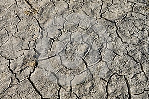 Texture of dry land in southern Europe. Global warming and greenhouse effect.