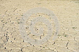 Texture of dry land in southern Europe. Global warming and greenhouse effect.