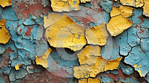 Texture of drying paint showing the formation of small cracks and wrinkles as it dries photo