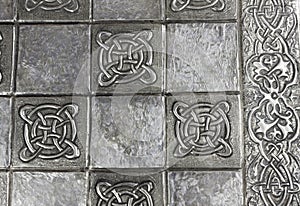 Texture with embossed drawing