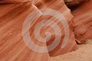 Texture of eroded sandstone slot canyon