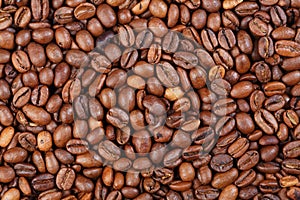 Texture of Ethiopia Mocca gourmet coffee. High resolution photo of coffee. photo