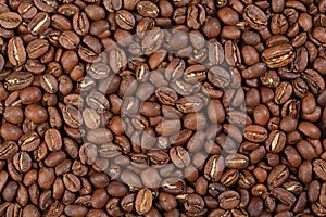 Texture of Ethiopia Sidamo gourmet coffee .