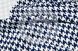 Texture, fabric, background. Fabric crochet pattern blue diamond