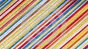 Texture of fabric with colorful pattern diagonal line.