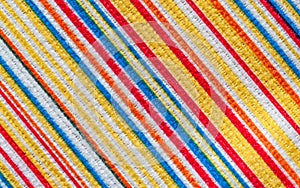 Texture of fabric with colorful pattern diagonal line.