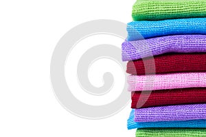 Texture of fabric material sample with isolated background