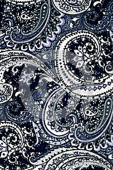 Texture fabric of retro flower and paisley