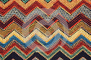 Texture of fabric with traditional Mexican pattern