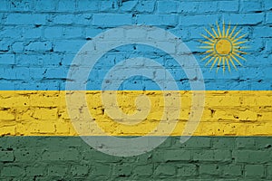 Texture of a flag of Rwanda on a wall.