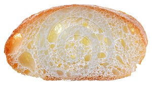 Texture fresh cut bread close up isolated