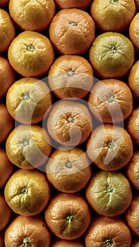 Texture of fresh mandarin oranges in supermarket, citrus fruit photo