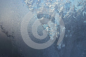 Texture of frosted glass. Abstract textured winter background