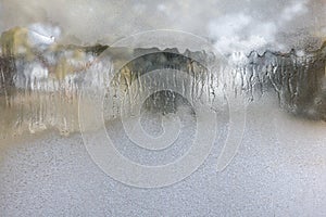 Texture of frosted glass. Abstract winter background.