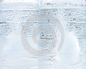 Texture of frozen water drops cool ice,Water Bottles , ice background